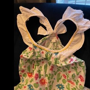 Mud pie pink/green cactus top